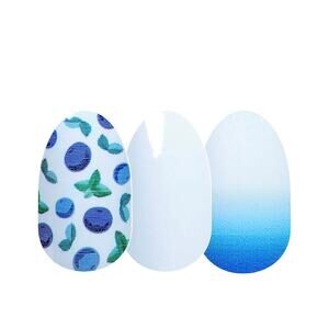 Color Street Berry Sweet Blue Nail Art Long Lasting Nail Polish Strips Retired